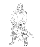 A coloring page of chinese clothing